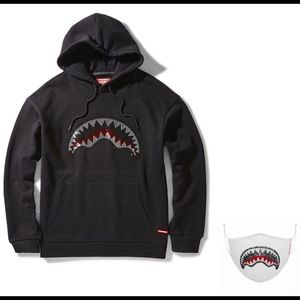 SPRAYGROUND HOODIE TRINITY SHARK size Medium with FACE MASK size Medium